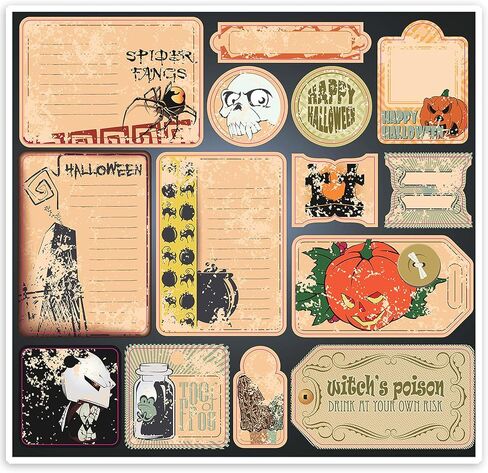 ملصقات هالوين بنمط قديم من ALOHA SUN - ملصقات عطلة كلاسيكية لهدايا الأطفال، الحرف اليدوية، التخطيط، سجل القصاصات والمجلات (10 قطع) in Kuwait