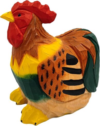 ARSTRIA اليدوية الديك الخنزير البنك المال البنك صندوق توفير المال الملونة خشبية سطح المكتب زخرفة وعاء توفير التماثيل تحصيل للطلاب هدية لغرفة المعيشة 5.9 بوصة عالية in Kuwait