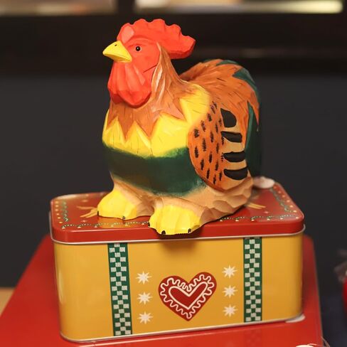 ARSTRIA اليدوية الديك الخنزير البنك المال البنك صندوق توفير المال الملونة خشبية سطح المكتب زخرفة وعاء توفير التماثيل تحصيل للطلاب هدية لغرفة المعيشة 5.9 بوصة عالية in Kuwait