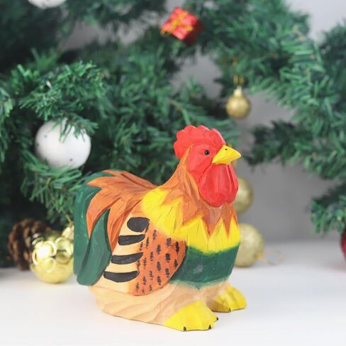 ARSTRIA اليدوية الديك الخنزير البنك المال البنك صندوق توفير المال الملونة خشبية سطح المكتب زخرفة وعاء توفير التماثيل تحصيل للطلاب هدية لغرفة المعيشة 5.9 بوصة عالية in Kuwait