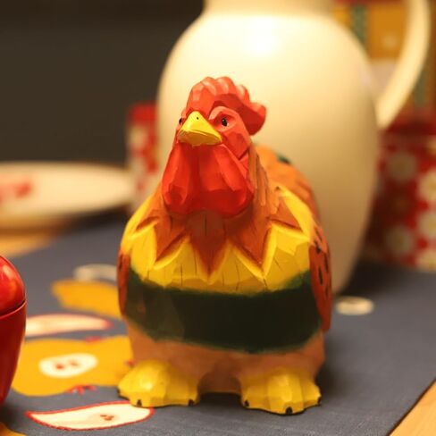 ARSTRIA اليدوية الديك الخنزير البنك المال البنك صندوق توفير المال الملونة خشبية سطح المكتب زخرفة وعاء توفير التماثيل تحصيل للطلاب هدية لغرفة المعيشة 5.9 بوصة عالية in Kuwait