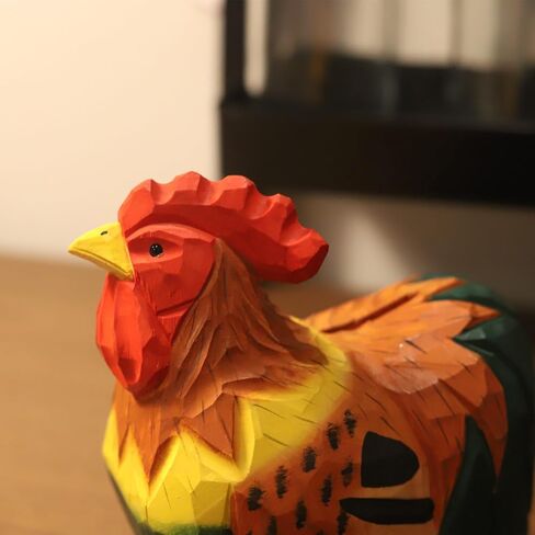 ARSTRIA اليدوية الديك الخنزير البنك المال البنك صندوق توفير المال الملونة خشبية سطح المكتب زخرفة وعاء توفير التماثيل تحصيل للطلاب هدية لغرفة المعيشة 5.9 بوصة عالية in Kuwait