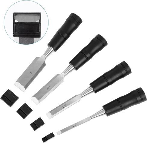 مجموعة من 4 قطع من خشب الأزاميل للأعمال الخشبية، أقلام نجار عدد 2، معبأة في كيس إزميل التخزين in Kuwait