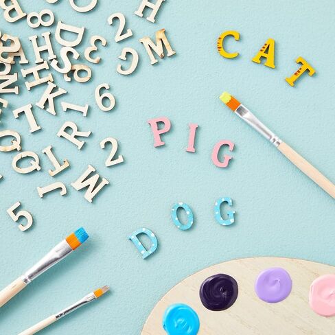 Juvale 144 Pieces Small Wooden Alphabet Letters and Numbers for DIY Crafts, 1-Inch ABCs for Home Decor (4 Sets) in Saudi Arabia