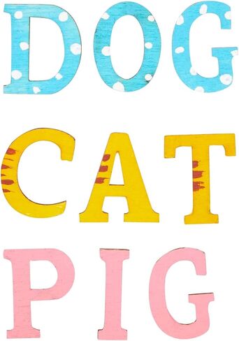 Juvale 144 Pieces Small Wooden Alphabet Letters and Numbers for DIY Crafts, 1-Inch ABCs for Home Decor (4 Sets) in Saudi Arabia