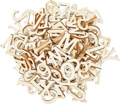 Juvale 144 Pieces Small Wooden Alphabet Letters and Numbers for DIY Crafts, 1-Inch ABCs for Home Decor (4 Sets) in Saudi Arabia