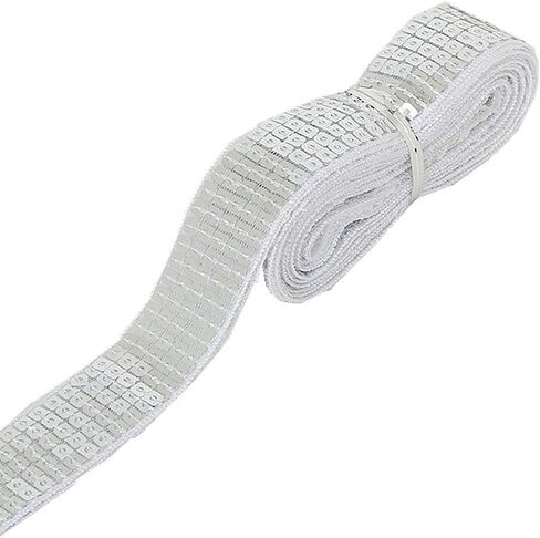 20 ياردة 5 صفوف الحرف الترتر شقة بريق تمتد بلينغ Paillettes شريط قماش معدني زين تقليم الدانتيل لفستان تجميل عقال الرقص زي المرحلة الملابس الديكور (الأزرق الداكن) in Kuwait