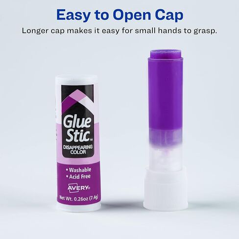 Avery Glue Stick Value Pack Disappearing Purple Color, Washable, Nontoxic, 0.26 oz. Permanent Glue Stic, 18pk (98079) in Kuwait