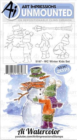 طقم طوابع مطاطية من آرت إيمبريشنز - بتصميم يُجسِّد ختام حمام شتاء in Kuwait