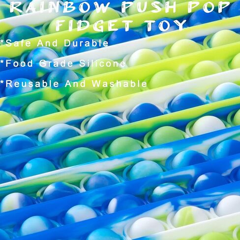Neozio Super Jumbo Push Pop Fidget Toy, Big Rainbow 256 Bubbles Popular Stress Relieving Fidget Toy Game for Kids Adult 11.8Inch in Kuwait