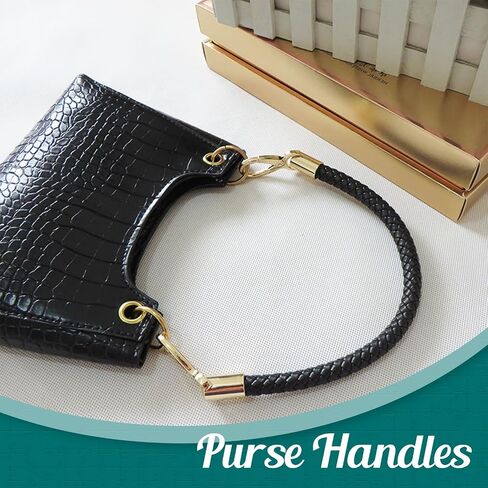 Auvotuis 2Pcs Replacement Purse Handles PU Leather Purse Strap Handbag Handles with Button for Bags DIY Making Accessories (15.6 Inch, Brown) in Saudi Arabia