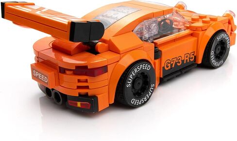 مجموعة مكعبات بناء سيارة سباق بلوك بيلدر. مكعبات بناء سيارة السباق للأطفال والكبار (أحمر) in Kuwait