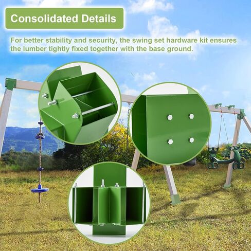 Gribouillage Swing Set Bracket 12 "Swing Bracket A-Frame Construction Swing Set الأجهزة مادة حديدية مع مسحوق أخضر نهاية قوس مجموعة أرجوحة مجموعة لساقين (4"x4") و1 (4"x6") شعاع، 2 جهاز كمبيوتر شخصى in Kuwait