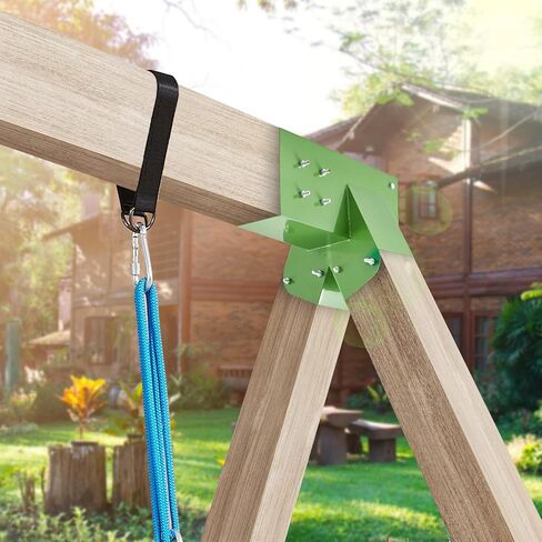 Gribouillage Swing Set Bracket 12 "Swing Bracket A-Frame Construction Swing Set الأجهزة مادة حديدية مع مسحوق أخضر نهاية قوس مجموعة أرجوحة مجموعة لساقين (4"x4") و1 (4"x6") شعاع، 2 جهاز كمبيوتر شخصى in Kuwait