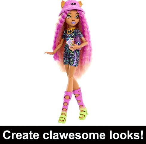 مجموعة أزياء ودمية Monster High، Clawdeen Wolf مع خزانة ملابس وأكثر من 19 مفاجأة، وأسرار Skulltimate in Saudi Arabia