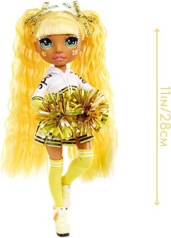 Rainbow High Cheer Sunny Madison – Yellow Cheerleader Fashion Doll with Pom Poms and Doll Accessories, Great Gift for Kids 6-12 Years Old in Kuwait