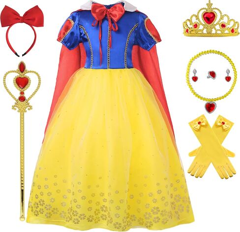 isswya Snow White Costume for Girls Princess Snow White Dress for Kids Halloween Christmas Party Cosplay Outfits 2-10Y in Saudi Arabia