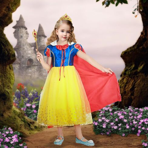 isswya Snow White Costume for Girls Princess Snow White Dress for Kids Halloween Christmas Party Cosplay Outfits 2-10Y in Saudi Arabia