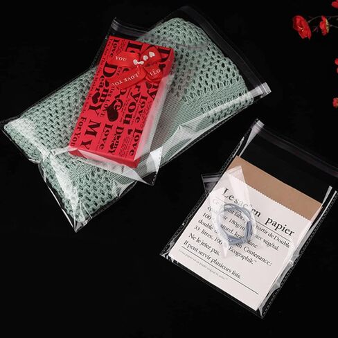 100 قطعة من أكياس السيلوفان - أكياس البسكويت، أكياس بلاستيكية صغيرة شفافة، أكياس حلوى OPP، أكياس السيلوفان ذاتية الغلق للبسكويت والحلويات والحلوى والشوكولاتة والهدايا والمجوهرات وتغليف هدايا الحفلات مقاس 4 × 6 بوصات in Kuwait