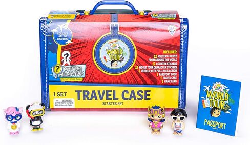 Ryan’s World Tour Suitcase, 12 Country Themed Mystery Micro Figures With Matching Stickers, Exclusive Vehicle, Educational Passport Book, Display Stands To Show Off Collection, Storage Suitcase in Kuwait