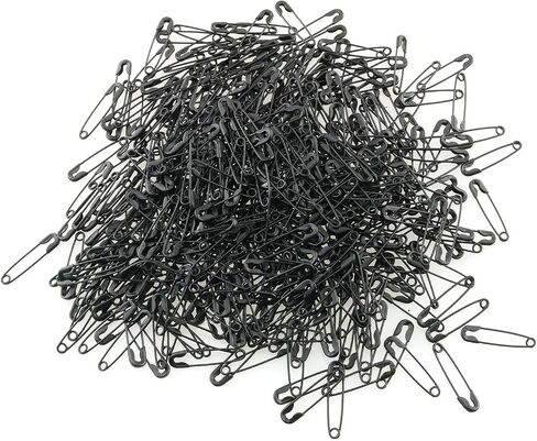 Tegg Mini Safety Pin 500PCS Black 19mm Tiny Metal Trimming Fastening Safety Clips for Jewellery Costume Tag in Saudi Arabia
