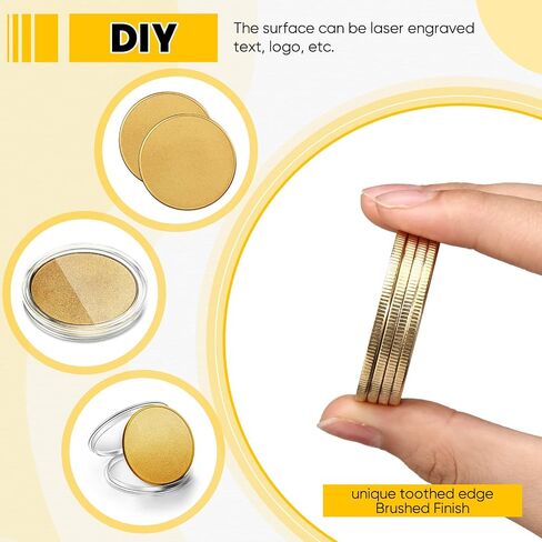 Yinkin 20 Pieces Blank Coin Threaded Edged 40 mm with Acrylic Protection Box Laser Engravable Pattern for DIY Crafts Engraving Travel Birthday Commemorative Collection (Gold, Silver, Red Bronze) in Saudi Arabia