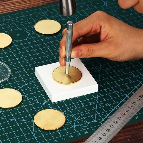 Yinkin 20 Pieces Blank Coin Threaded Edged 40 mm with Acrylic Protection Box Laser Engravable Pattern for DIY Crafts Engraving Travel Birthday Commemorative Collection (Gold, Silver, Red Bronze) in Saudi Arabia