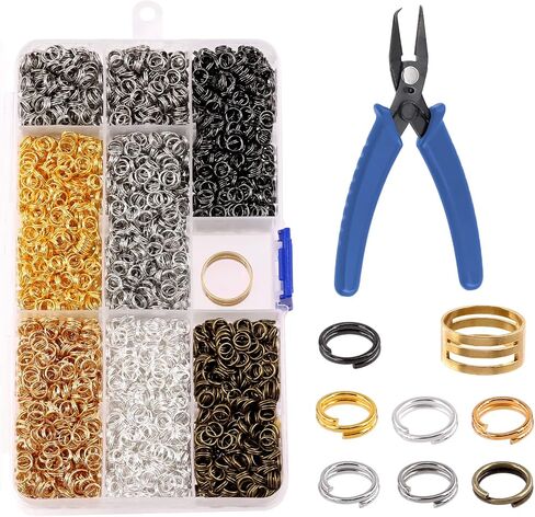 2881pcs 24 Colors 6mm Open Jump Rings Assortment Kit with Jewelry Pliers, Aluminum Jewelry Making Supplies Findings Kit for DIY Earrings Necklace Repair Jewelry Making Accessories in Saudi Arabia