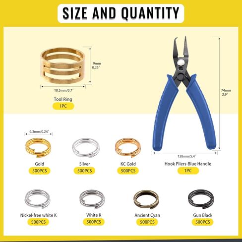 2881pcs 24 Colors 6mm Open Jump Rings Assortment Kit with Jewelry Pliers, Aluminum Jewelry Making Supplies Findings Kit for DIY Earrings Necklace Repair Jewelry Making Accessories in Saudi Arabia