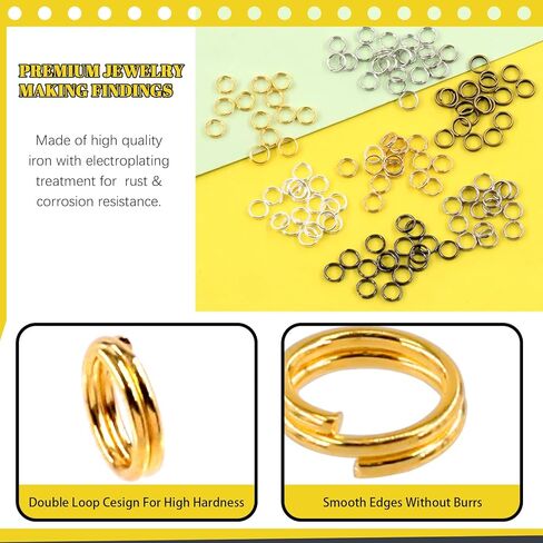 2881pcs 24 Colors 6mm Open Jump Rings Assortment Kit with Jewelry Pliers, Aluminum Jewelry Making Supplies Findings Kit for DIY Earrings Necklace Repair Jewelry Making Accessories in Saudi Arabia