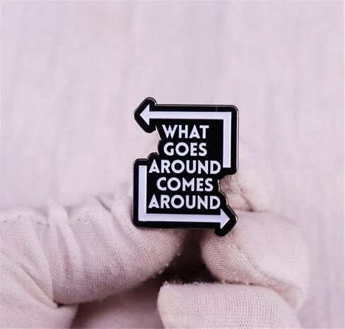 ما يدور يأتي حول دبوس المينا دبابيس التلبيب الحروف شارات التلبيب دبابيس للأصدقاء على ظهره ملابس اقتباس دبوس معدني بروش مجوهرات هدية ديكور ذاتي الصنع in Kuwait