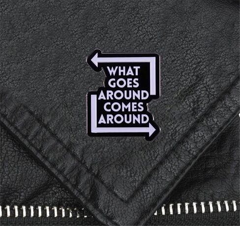 ما يدور يأتي حول دبوس المينا دبابيس التلبيب الحروف شارات التلبيب دبابيس للأصدقاء على ظهره ملابس اقتباس دبوس معدني بروش مجوهرات هدية ديكور ذاتي الصنع in Kuwait