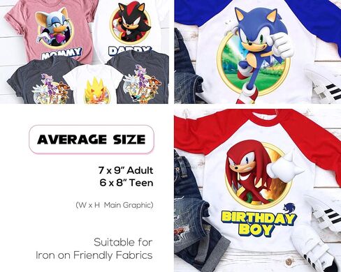 قمصان عيد ميلاد قابلة للكي على النقل لأفراد العائلة - تي شيرت متطابق مطبوع عليه ذيل القنفذ الأزرق صورة ظلية لملصقات حرارية من الفينيل مزخرفة لمستلزمات تزيين حفلات أعياد الميلاد صبي فتاة in Kuwait