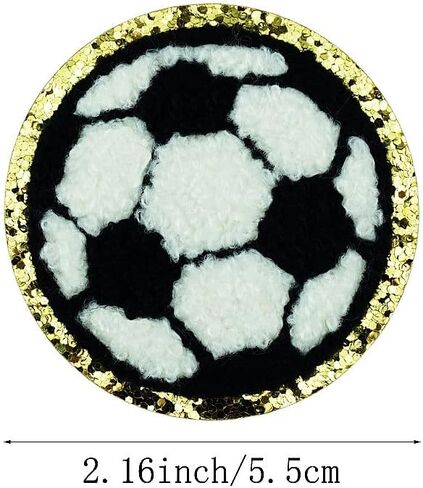 SaktopDeco 12 PCS Soccer Ball Patch Gold Edges Chenille Patches Football Iron On Patch Sports Patches for Hat Bags DIY Repair in Saudi Arabia