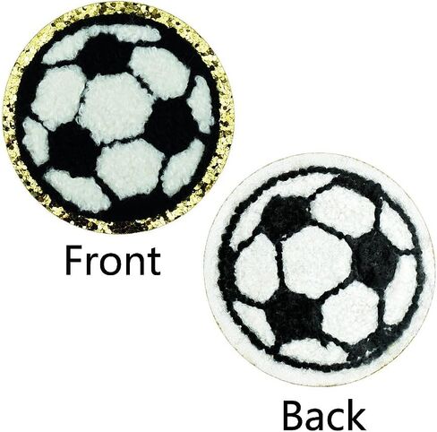 SaktopDeco 12 PCS Soccer Ball Patch Gold Edges Chenille Patches Football Iron On Patch Sports Patches for Hat Bags DIY Repair in Saudi Arabia