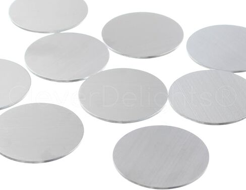 CleverDelights 2 "فراغات ختم مستديرة - 25 حزمة - تشطيب مصقول - ألومنيوم خام - 14GA (.063") in Saudi Arabia