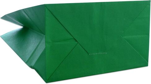 حقيبة هدايا للحفلات - 50 عبوة من أكياس الغداء الورقية المصنوعة من ورق الكرافت باللون الأخضر الزمردي الداكن لأعياد الميلاد وعيد القديس باتريك وعيد الميلاد - 5 × 3 × 9 بوصة in Kuwait