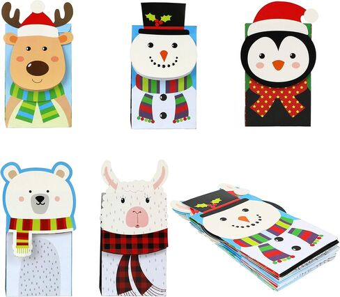 Iconikal Christmas Die-Cut Flip Over Treat & Gift Bags, 20-Count in Saudi Arabia