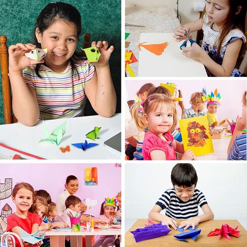 YYUNJINI ورق اوريغامي للأطفال والكبار هدايا عيد الميلاد، ورق بناء بألوان متنوعة 200 ورقة 20 مجموعة ورق ملون، شرائط ورقية قابلة للطي DIY مجموعة ورق حرفية فنية مع مشاريع كتاب اوريغامي in Kuwait