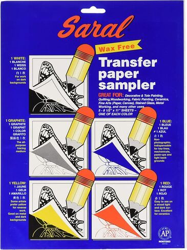 Saral, Blue Wax Free Transfer Paper Sampler Includes 1 Each of White Graphite, Yellow, Red in Saudi Arabia