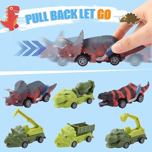 SLZQ 16 in 1 Tyrannosaurus Dinosaur Truck Toys for Kids, Monster Trucks Toys for Kids, Dino Truck Transport Cars Playset, Dinosaurs Toys for Kids 3 4 5 6 7+ Year Old in Kuwait