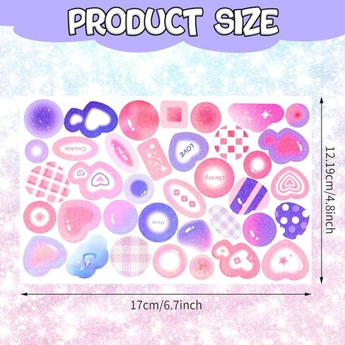 RYKOMO 2500 PCS Korean Photocard Stickers Book Self-Adhesive Kpop Scrapbook Stickers Heart Ribbons Butterfly Stars Cute Deco Stickers for Scrapbooking DIY Craft Aesthetic Decorate in Kuwait