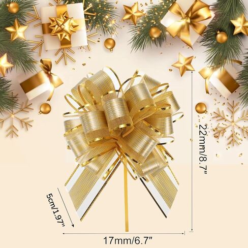 20 قطعة من شريط تغليف الهدايا على شكل فيونكة سحب كبيرة لسلال هدايا الزفاف، شريط لف هدايا ملون، فيونكات سحب وهدايا تزيين وتزيين الزهور in Kuwait