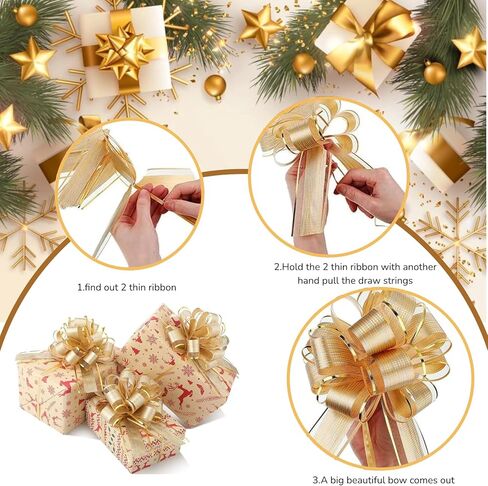 20 قطعة من شريط تغليف الهدايا على شكل فيونكة سحب كبيرة لسلال هدايا الزفاف، شريط لف هدايا ملون، فيونكات سحب وهدايا تزيين وتزيين الزهور in Kuwait