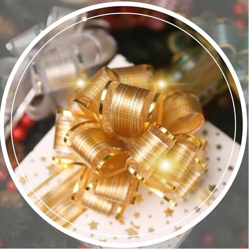 20 قطعة من شريط تغليف الهدايا على شكل فيونكة سحب كبيرة لسلال هدايا الزفاف، شريط لف هدايا ملون، فيونكات سحب وهدايا تزيين وتزيين الزهور in Kuwait