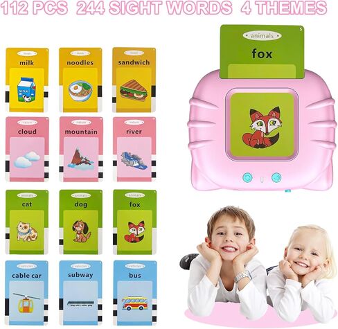 بطاقات فلاش ناطقة للأطفال من 3 إلى 6 ألعاب تعليمية لكلمات البصر، ألعاب تعليمية للأطفال الصغار من makolle ألعاب حسية لعلاج النطق للأطفال المصابين بالتوحد 224 كلمة بصرية بطاقات تعليمية هدايا عيد ميلاد للأولاد والبنات in Kuwait