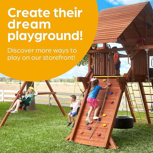 Jungle Gym Kingdom Tree 2 Pack مقعد متأرجح شديد التحمل بطول 66 بوصة من البلاستيك المطلي بخطافات المفاجئة (أخضر) in Kuwait