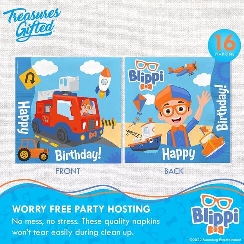 Treasures Gifted Officially Licensed Blippi Birthday Party Supplies Vehicle - Serves 24 Guests - Complete Set Blippi Party Supplies - Blippi Birthday Decorations, Blippi Plates, Cupcake Toppers & More in Saudi Arabia
