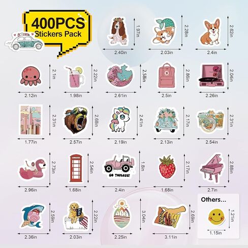 Arme Cool Waterproof Stickers for Water Bottles Bulk Sticker Pack 400PCS | Vinyl Random Stickers for Teens, Men, Adults, Laptop, Skateboard, Decal Stickers for Backpack, Assorted in Saudi Arabia