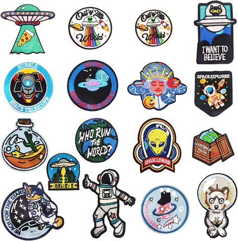 Woohome 8PCS Robot Iron On Patches Embroidered Motif Applique Sew on Embroidered Patches Applique Stickers for Kid’s Clothing Shoes Jacket Jeans Luggage in Kuwait